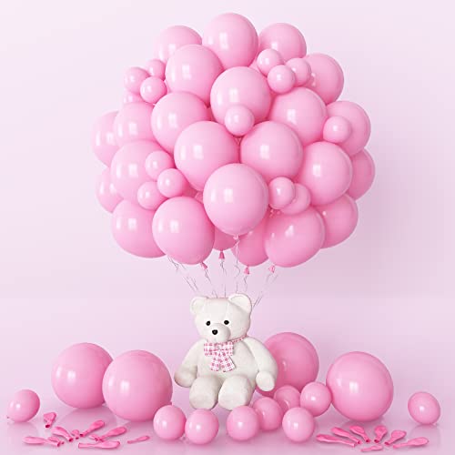 Rosa Luftballons, Baby Rosa Luftballons, 80Pcs Rosa Luftballons Verschiedene Größen von 12 10 5 Zoll Rosa Luftballons, Baby Rosa Ballons für Geburtstag Babyparty Hochzeit Jahrestag Party Dekorationen von FunHot