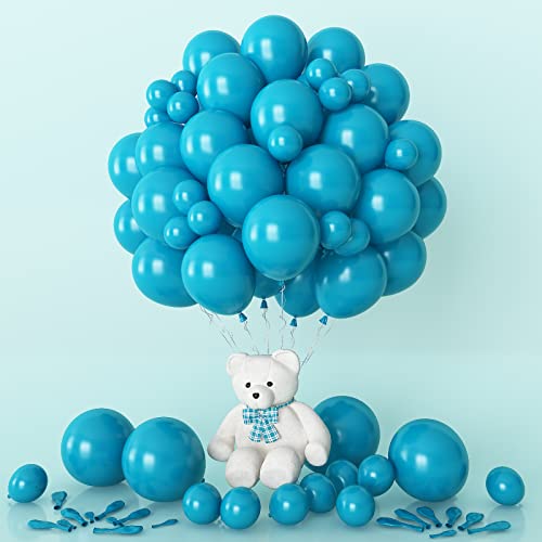 Teal Luftballons, 80Pcs Teal blaue Luftballons verschiedene Größen von 12 10 5 Zoll Blaue Luftballons, Teal Ballons für Geburtstag Babyparty Dekorationen, Teal Blau Luftballons für Hochzeit Jahrestag von FunHot