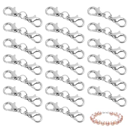 FunWorth 20 Stück Kettenverschluss Edelstahl Doppelkarabiner Rostfreie Schmuckverschlüsse für Armbänder & Halsketten, Verlängerungsclips DIY Reparatur, Silber Finish FunWorth 20 Stück Kettenverschluss Edelstahl Doppelkarabiner Rostfreie Schmuckverschlüsse für Armbänder & Halsketten, Verlängerungsclips DIY Reparatur, Silber Finish von FunWorth