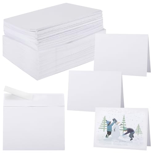 100 weiße Blanko-Karten und selbstverschließende Kraftpapier-Umschläge für selbstgemachte Einladungen, Grußkarten und individuelle Projekte 100 weiße Blanko-Karten und selbstverschließende Kraftpapier-Umschläge für selbstgemachte Einladungen, Grußkarten und individuelle Projekte von Funabridge