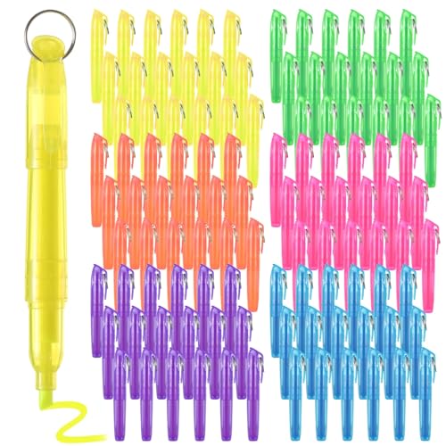 108 flüssige Mini-Textmarker mit Schlüsselring, 6 fluoreszierende Farben für effektive Notizen, Marker im Taschenformat für Studenten, Lehrer und Büro 108 flüssige Mini-Textmarker mit Schlüsselring, 6 fluoreszierende Farben für effektive Notizen, Marker im Taschenformat für Studenten, Lehrer und Büro von Funabridge