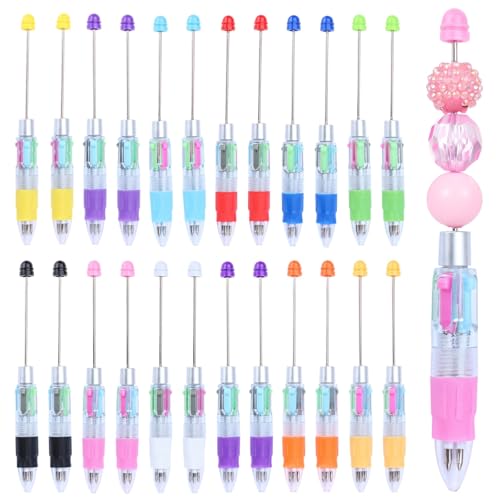 24 anpassbare Perlenstifte, 4-in-1 mehrfarbige Schreibwerkzeuge, transparentes Design mit komfortablem Griff, Set 24 anpassbare Perlenstifte, 4-in-1 mehrfarbige Schreibwerkzeuge, transparentes Design mit komfortablem Griff, Set von Funabridge