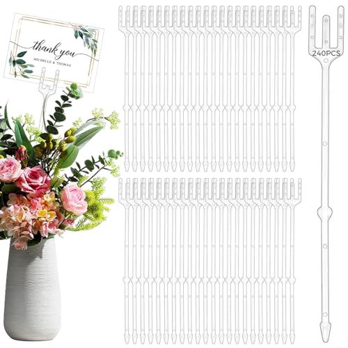240 Stück Blumen-Kartenhalter-Sticks 24,1 cm, transparente Kunststoff-Plektren für Karten bei Veranstaltungen und Blumensträußen 240 Stück Blumen-Kartenhalter-Sticks 24,1 cm, transparente Kunststoff-Plektren für Karten bei Veranstaltungen und Blumensträußen von Funabridge