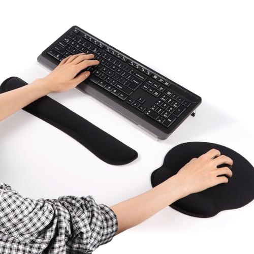3-teiliges Tastaturerhöhungs- und Handgelenkstützen-Set, erhöhter Acryl-Tastaturhalter mit Mauspad, Memory-Schaum-Handgelenkkissen zum Tippen und Arbeiten 3-teiliges Tastaturerhöhungs- und Handgelenkstützen-Set, erhöhter Acryl-Tastaturhalter mit Mauspad, Memory-Schaum-Handgelenkkissen zum Tippen und Arbeiten von Funabridge