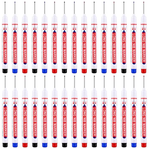 30 Stück Präzisions-Marker, 3 Farben, wasserfest, Ölbasis, für Fliesen, Holz, Metall und Kunststoff, schnell trocknende Markierungswerkzeuge 30 Stück Präzisions-Marker, 3 Farben, wasserfest, Ölbasis, für Fliesen, Holz, Metall und Kunststoff, schnell trocknende Markierungswerkzeuge von Funabridge