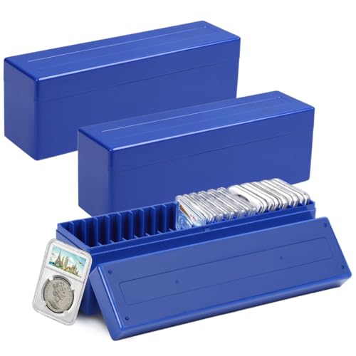 3er-Pack Münzplatten-Aufbewahrungskoffer, 20 Schlitze, Kunststoff-Münzhalter, Organizer, kompatibel mit NGC, Pcgs, Pmg für 60 Münzplatten, nur Boxen von Funabridge
