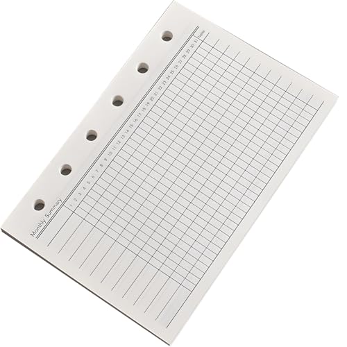 40-Blatt-Planer-Nachfüllpackung mit Rasterlinien, 6-Ringbucheinlagen für tägliche, wöchentliche, monatliche Planung und Ausgabenverfolgung 40-Blatt-Planer-Nachfüllpackung mit Rasterlinien, 6-Ringbucheinlagen für tägliche, wöchentliche, monatliche Planung und Ausgabenverfolgung von Funabridge
