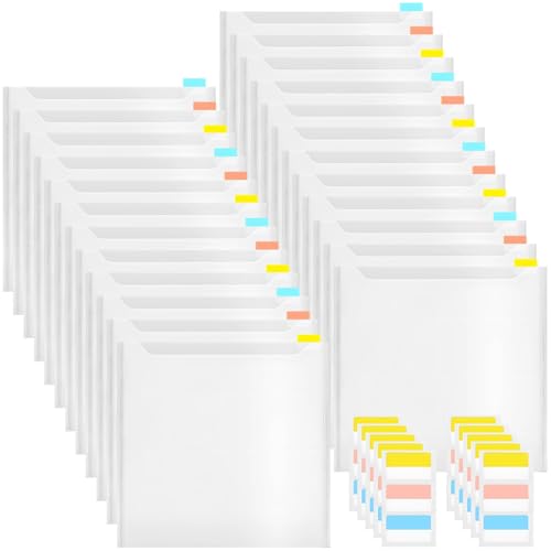 A5-Dokumentenhüllen, 32,6 x 33 cm, transparente Kunststoff-Ordner mit farbigen Reitern, perfekt für Büro- und Projektorganisation, 24 Stück A5-Dokumentenhüllen, 32,6 x 33 cm, transparente Kunststoff-Ordner mit farbigen Reitern, perfekt für Büro- und Projektorganisation, 24 Stück von Funabridge