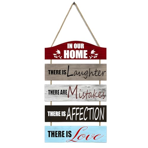 Funabridge 5-lagiges Holzschild zum Aufhängen, rustikale Bauernhaus-Dekoration für Wände, 30 x 50 cm, Holzschild für Zuhause von Funabridge