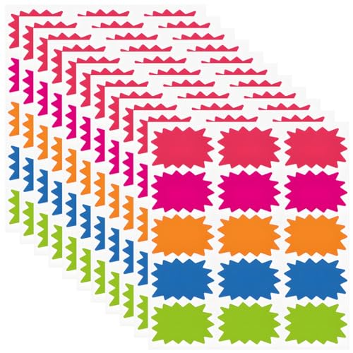 Set mit 40 bunten Vinyl-Aufklebern mit Sternkanten, abnehmbare Etiketten für Einzelhandel und Werbeaktionen Set mit 40 bunten Vinyl-Aufklebern mit Sternkanten, abnehmbare Etiketten für Einzelhandel und Werbeaktionen von Funabridge