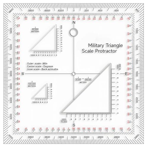 Utm Mgrs Navigationswinkelmesser, taktisches Maßstabslineal für Militär- und Outdoor-Kartenplotten, 15,2 x 15,2 cm Plottwerkzeug Utm Mgrs Navigationswinkelmesser, taktisches Maßstabslineal für Militär- und Outdoor-Kartenplotten, 15,2 x 15,2 cm Plottwerkzeug von Funabridge