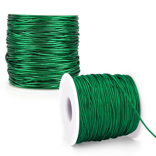 Elastische Kordel, Metallic-Stretchband, 2 Rollen, grüne elastische Schnur, Metallband, Lametta-Kordel, Seil für Geschenkboxen, Basteln, Weihnachtsschmuck, zum Aufhängen, Schmuckherstellung Elastische Kordel, Metallic-Stretchband, 2 Rollen, grüne elastische Schnur, Metallband, Lametta-Kordel, Seil für Geschenkboxen, Basteln, Weihnachtsschmuck, zum Aufhängen, Schmuckherstellung von Funactu