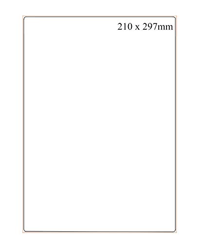 100 Blatt Universal Etiketten Aufkleber 210 x 297 mm Etiketten A4 Selbstklebend 100 Etiketten Aufkleber - Geeignet für Laser/Inkjet/Kopierer einsetzbar von FungLam