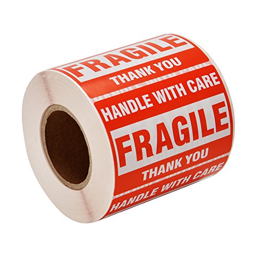 Fragile Stickers 2"x3"(50mmx76mm) 500 Labels Vorsicht Zerbrechlich Aufkleber - Handle with Care, Fragile, Thank You - Home Moving Achtung Warnaufkleber Signaletiketten Versandaufkleber Paketaufkleber von FungLam