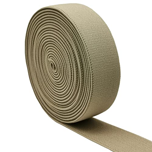 Sewing Elastic Band 35mm Wide 5 Yard Colored Twill Woven Elastic (Beige) von Fungoto