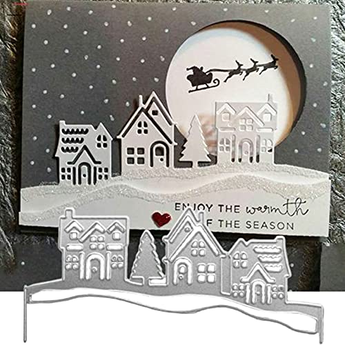 Stanzformen für Kartenherstellung, Stanzschablone, Weihnachtshaus-Muster, einfach zum Schneiden von Karbonstahl, Kunst, Handwerk, Prägeschablone für DIY, Prägeform, einfach zu verwenden Stanzformen für Kartenherstellung, Stanzschablone, Weihnachtshaus-Muster, einfach zum Schneiden von Karbonstahl, Kunst, Handwerk, Prägeschablone für DIY, Prägeform, einfach zu verwenden von Funight