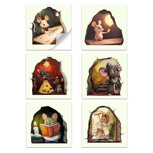FuninCrea 6 Stück Mouse Wandsticker, Mauseloch Wandaufkleber, Realistisch 3D Sticker Realistic Stickers Tiere Wanddekoration Fluoreszierende Stickers für Korridore, Wohnzimmer, Schlafzimmer (Stil 2) FuninCrea 6 Stück Mouse Wandsticker, Mauseloch Wandaufkleber, Realistisch 3D Sticker Realistic Stickers Tiere Wanddekoration Fluoreszierende Stickers für Korridore, Wohnzimmer, Schlafzimmer (Stil 2) von FuninCrea