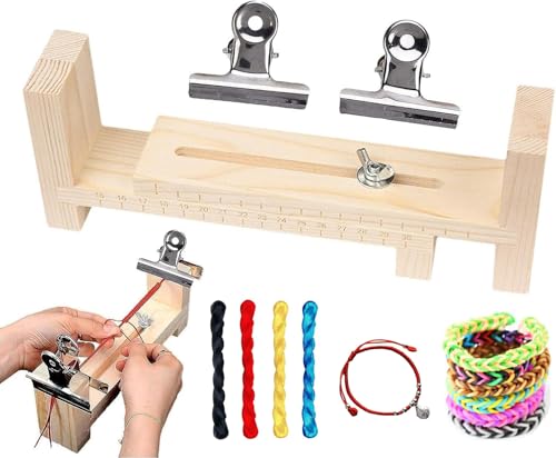 Funklu Hersteller von Armbändern, verstellbare Paracord-Schablone, Set mit Holzrahmen in U-Form, Paracord Jig Armband Maker mit 2 Clips, DIY Gewebe (4 Rollen gewebte Armbänder mit 24 m Funklu Hersteller von Armbändern, verstellbare Paracord-Schablone, Set mit Holzrahmen in U-Form, Paracord Jig Armband Maker mit 2 Clips, DIY Gewebe (4 Rollen gewebte Armbänder mit 24 m von Funklu