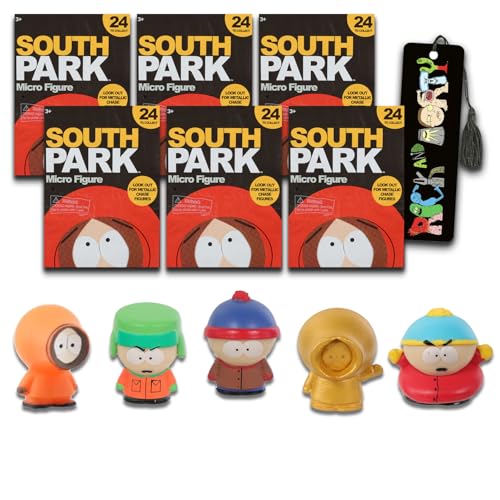 Funko South Park Mini-Figuren, Blindbeutel, Paket mit 6 Sammelfiguren in Blindbeuteln plus Lesezeichen für Jungen und Mädchen, Partygeschenk-Set von Funko