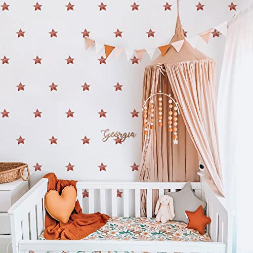 funlife 48 Stück Wandaufkleber für Kinderzimmer Babyzimmer, selbstklebend PVC-Wandtattoo Wandsticker, Boho-Stil-Stickers wasserdicht Wandbild für Mädchen Junge, 29x21cm, Rote Sterne von Funlife