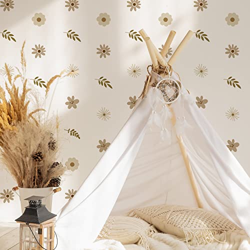 funlife 72 Stück Kamillen Blumen Boho Stil Wandaufkleber Wandsticker für Kinderzimmer, Boho Herbst Blumen Muster matte Wandtattoos, Selbstklebende PVC Wand Kunst Deko für weiße Wand, Herbst Kamillen funlife 72 Stück Kamillen Blumen Boho Stil Wandaufkleber Wandsticker für Kinderzimmer, Boho Herbst Blumen Muster matte Wandtattoos, Selbstklebende PVC Wand Kunst Deko für weiße Wand, Herbst Kamillen von Funlife