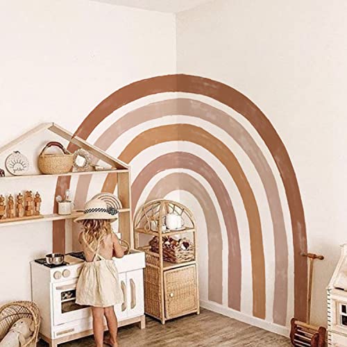 funlife 200x175cm Fabric Wandtattoo Regenbogen Groß, Selbstklebend Boho Regenbogen Wandsticker Kinderzimmer, Regenbogen Wandtatto Mädchen für Babyzimmer Schlafzimmer，Regenbogen Tapete von Funlife