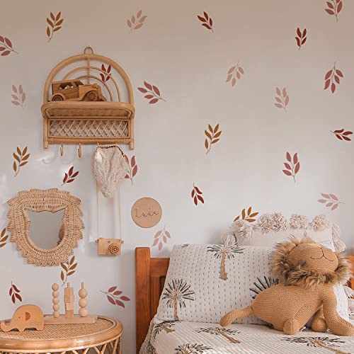 funlife Boho-Wandaufkleber für Kinderzimmer Babyzimmer, selbstklebende Wandtattoo Wandsticker, Boho-Stil-Aufkleber für Mädchen Jungen Baby, kratzfest PVC Wandaufkleber, 14,8 x 21cm Boho Blätter von Funlife