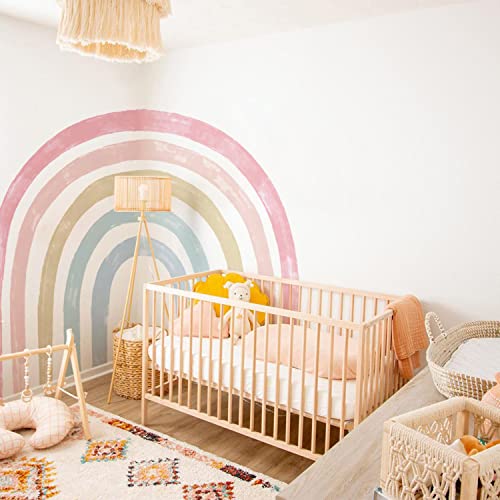 funlife Fabric Wandaufkleber mit weicher Stoffeffekt, selbstklebend Pastell-Regenbogen Wandsticker Wandbild der Kinder, Wandtattoos für Kinderzimmer Babyzimmer Schlafzimmer, 200x175cm von Funlife