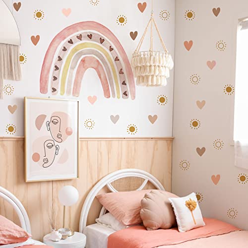 funlife Wasserfarben Regenbogen, Boho Herzen, Sonne Set selbstklebend Wandaufkleber, bunte Wandsticker für Kinder, Baby, Mädchen, Jungen, transparent PVC Wandtattoo, DIY Wanddeko Wandbild Kinderzimmer funlife Wasserfarben Regenbogen, Boho Herzen, Sonne Set selbstklebend Wandaufkleber, bunte Wandsticker für Kinder, Baby, Mädchen, Jungen, transparent PVC Wandtattoo, DIY Wanddeko Wandbild Kinderzimmer von Funlife