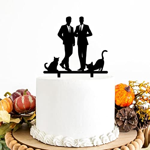 Kuchendekoration für Schwulen, für Sie und Ihre Elegante, 2 Bräutigam mit Hund und Katze, Hochzeit, Verlobung, Party-Dekorationen Kuchendekoration für Schwulen, für Sie und Ihre Elegante, 2 Bräutigam mit Hund und Katze, Hochzeit, Verlobung, Party-Dekorationen von Funlucy
