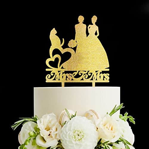 Zwei Frauen Hochzeitstortenaufsatz – zwei Frauen Hochzeit – Lesbische Braut-Silhouette Kuchenaufsatz – personalisierte Frau & Frau Hochzeit mit Katze Tortenaufsatz Hochzeit Party Dekorationen, Acryl Zwei Frauen Hochzeitstortenaufsatz – zwei Frauen Hochzeit – Lesbische Braut-Silhouette Kuchenaufsatz – personalisierte Frau & Frau Hochzeit mit Katze Tortenaufsatz Hochzeit Party Dekorationen, Acryl von Funlucy