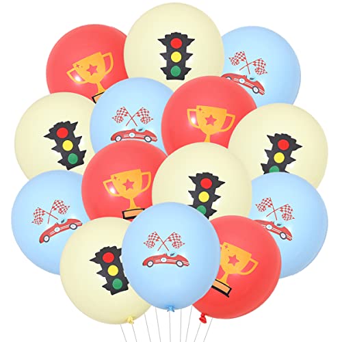 36pcs Racing Car Balloons - Vintage Race Car Geburtstag Party Dekorationen für Jungen, 12 Zoll Retro-Rennwagen Latex-Ballons, zwei schnelle Let's Go Racing Thema Dekor für 1st 2nd 3rd Birthday Party von Funmemoir