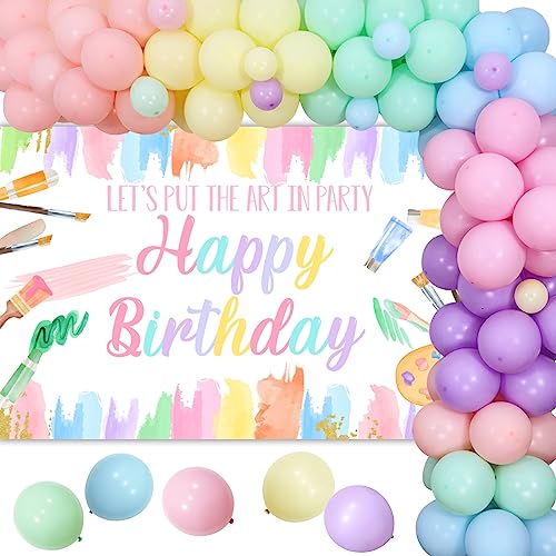 Art Birthday Party Decorations Girl - Pastel Art Balloon Garland Arch Kit with Macaron Art Paint Happy Birthday Backdrop, Art Painting Artist Drawing Artistic Painter Party Supplies Art Birthday Party Decorations Girl - Pastel Art Balloon Garland Arch Kit with Macaron Art Paint Happy Birthday Backdrop, Art Painting Artist Drawing Artistic Painter Party Supplies von Funmemoir
