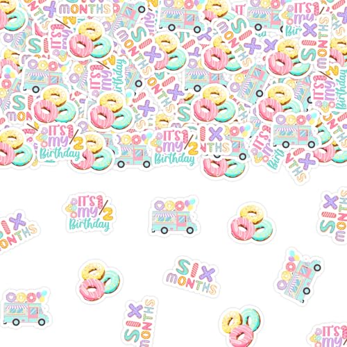Funmemoir Donut-Konfetti zum halben Geburtstag, 200 Stück, süße Party-Dekorationen für Mädchen, It's My 1/2 Geburtstag Donut-Streuung mit 4 Designs, 1 und halbe Jahre alte Party-Tischdekoration Funmemoir Donut-Konfetti zum halben Geburtstag, 200 Stück, süße Party-Dekorationen für Mädchen, It's My 1/2 Geburtstag Donut-Streuung mit 4 Designs, 1 und halbe Jahre alte Party-Tischdekoration von Funmemoir