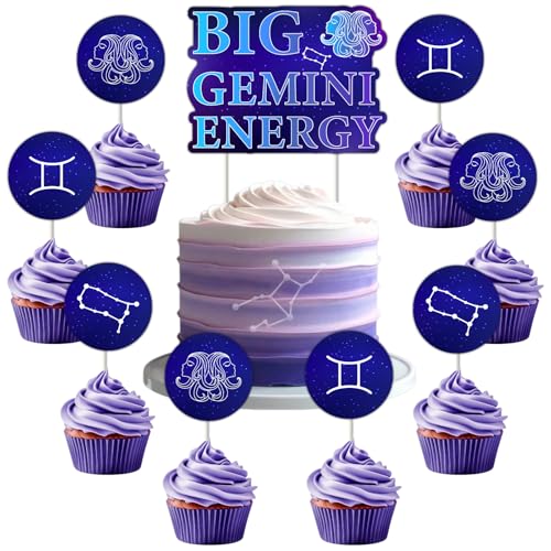 Funmemoir Große Zwillinge Energie-Dekorationen – Zwillinge Sternzeichen Geburtstag Kuchen Topper & 24 Stück Cupcake-Topper, Astrologie-Motto-Party-Dekoration für Zwillinge, Geburtstagszubehör Funmemoir Große Zwillinge Energie-Dekorationen – Zwillinge Sternzeichen Geburtstag Kuchen Topper & 24 Stück Cupcake-Topper, Astrologie-Motto-Party-Dekoration für Zwillinge, Geburtstagszubehör von Funmemoir