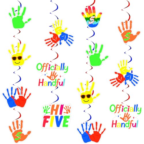 Funmemoir High Five Geburtstagsparty-Dekorationen – 24 Stück Hi Five hängende Wirbel, Handabdruck-Spiralbehang, Banner, Regenbogen, offiziell eine Handvoll 5. Geburtstag, Party-Dekorationen für Jungen Funmemoir High Five Geburtstagsparty-Dekorationen – 24 Stück Hi Five hängende Wirbel, Handabdruck-Spiralbehang, Banner, Regenbogen, offiziell eine Handvoll 5. Geburtstag, Party-Dekorationen für Jungen von Funmemoir