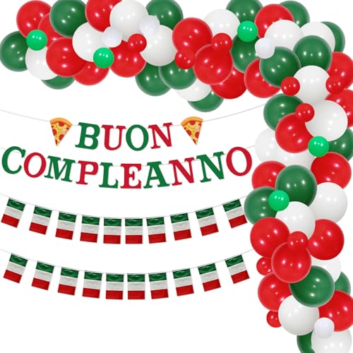 Funmemoir Italienische Happy Birthday Dekoration, Buon Compleanno Dekorationen Wimpel Banner Latex Ballon Girlande Bogen Kit für Ich liebe Italien Italienische Pizza Geburtstag Party Dekorationen Funmemoir Italienische Happy Birthday Dekoration, Buon Compleanno Dekorationen Wimpel Banner Latex Ballon Girlande Bogen Kit für Ich liebe Italien Italienische Pizza Geburtstag Party Dekorationen von Funmemoir