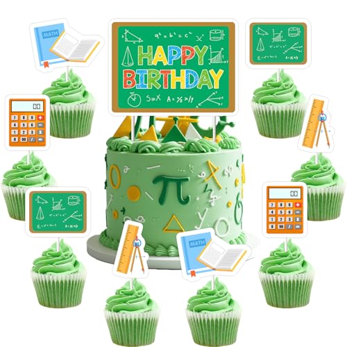 Funmemoir Mathe-Themen-Geburtstagstortenaufsatz-Set – 1 Tortenaufsatz und 24 Cupcake-Topper für Mathematik-Geburtstagsparty-Dekorationen, Pi-Tag, Klassenzimmerfeiern und pädagogischen Spaß Funmemoir Mathe-Themen-Geburtstagstortenaufsatz-Set – 1 Tortenaufsatz und 24 Cupcake-Topper für Mathematik-Geburtstagsparty-Dekorationen, Pi-Tag, Klassenzimmerfeiern und pädagogischen Spaß von Funmemoir