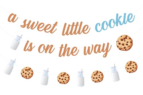 Funmemoir Mike and Cookies Babyparty-Dekorationen "A Sweet Little Cookie Is On The Way", Banner für Milchgetränke und Schokoladenkekse, Girlande für Babys, Jungen, Mädchen, Babyparty-Dekorationen Funmemoir Mike and Cookies Babyparty-Dekorationen "A Sweet Little Cookie Is On The Way", Banner für Milchgetränke und Schokoladenkekse, Girlande für Babys, Jungen, Mädchen, Babyparty-Dekorationen von Funmemoir