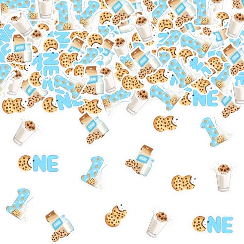 Funmemoir Milk and Cookies Party-Dekorationen für den 1. Geburtstag, 200 Stück, Milch und Kekse, Konfetti zum 1. Geburtstag, doppelseitig, eine süße Kekstischstreuung für Jungen und Mädchen, 1. Funmemoir Milk and Cookies Party-Dekorationen für den 1. Geburtstag, 200 Stück, Milch und Kekse, Konfetti zum 1. Geburtstag, doppelseitig, eine süße Kekstischstreuung für Jungen und Mädchen, 1. von Funmemoir