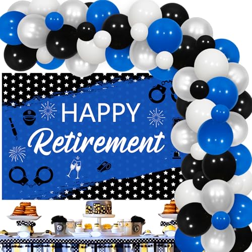 Funmemoir Party-Dekorationen für den Ruhestand, Party-Dekoration, "Happy Retirement", Ballon-Girlande, Bogen für Polizisten, Aufschrift "I'm Retired We Will Miss You", Party-Dekorationen Funmemoir Party-Dekorationen für den Ruhestand, Party-Dekoration, "Happy Retirement", Ballon-Girlande, Bogen für Polizisten, Aufschrift "I'm Retired We Will Miss You", Party-Dekorationen von Funmemoir