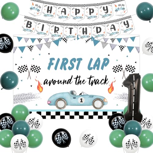 Rennwagen Erster Geburtstag Dekorationen für Jungen, erste Runde um die Strecke, Rennauto Geburtstagsbanner für schnelle Geburtstagsdekorationen, Vintage Auto Thema 1. Geburtstag Party Dekorationen Rennwagen Erster Geburtstag Dekorationen für Jungen, erste Runde um die Strecke, Rennauto Geburtstagsbanner für schnelle Geburtstagsdekorationen, Vintage Auto Thema 1. Geburtstag Party Dekorationen von Funmemoir