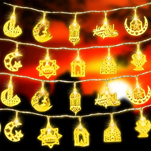 Funmo 3M 20 LEDs Ramadan Eid Lichterkette,Muslim Ramadan Lichterkette,Ramadan Fee Lichterketten,Led Lampe Ramadan Lichterkette,Lichterkette Ramadan Dekoration für Außen Innen Garten Terrasse von Funmo