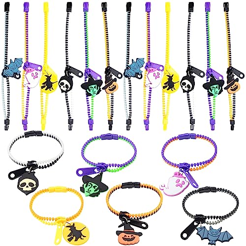 Funmo Halloween Reißverschluss Armbänder 18 Stück Kinder Zip Freundschaftsarmbänder Zappeln Armbänder mit Geister Kürbis Hexe Anhänger für Halloween Partygeschenke und Belohnungen Funmo Halloween Reißverschluss Armbänder 18 Stück Kinder Zip Freundschaftsarmbänder Zappeln Armbänder mit Geister Kürbis Hexe Anhänger für Halloween Partygeschenke und Belohnungen von Funmo