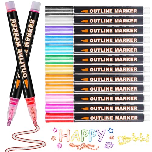 Funmo Outline Markers,12 Farben Glitzerstifte, Glitzerstifte Magische Stifte, Mitgebsel Kindergeburtstag, Mädchen Geschenke 4-12 Jahre, Magische Stifte für Scrapbooking Basteln Filzstifte Funmo Outline Markers,12 Farben Glitzerstifte, Glitzerstifte Magische Stifte, Mitgebsel Kindergeburtstag, Mädchen Geschenke 4-12 Jahre, Magische Stifte für Scrapbooking Basteln Filzstifte von Funmo