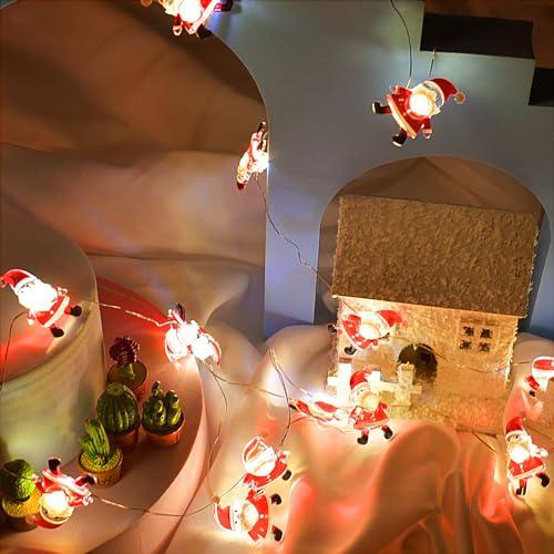 Funmo Weihnachten Lichterketter, 2m 20 led Weihnachtsmann Weihnachtsdeko Lichtervorhang außen, Warmweiß weihnachtsbeleuchtung außen, LED Weihnachts Dekoration für Innen Tannenbaum Balkon Funmo Weihnachten Lichterketter, 2m 20 led Weihnachtsmann Weihnachtsdeko Lichtervorhang außen, Warmweiß weihnachtsbeleuchtung außen, LED Weihnachts Dekoration für Innen Tannenbaum Balkon von Funmo