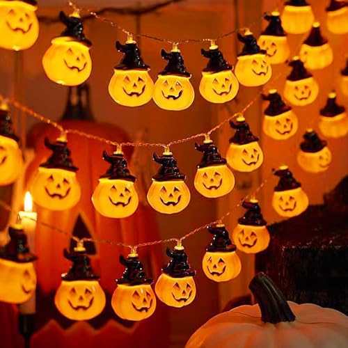 LED Lichterkette Kürbis,Kürbis Lichterkette, Halloween Kürbis 3M für Innen und Außen, Halloween Lichterkette LED Wasserdichte Lichterketten Beleuchtung Halloween Dekoration für Party Garten LED Lichterkette Kürbis,Kürbis Lichterkette, Halloween Kürbis 3M für Innen und Außen, Halloween Lichterkette LED Wasserdichte Lichterketten Beleuchtung Halloween Dekoration für Party Garten von Funmo