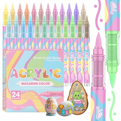 24 Farben Acrylstifte, Acrylstifte für Steine Wasserfest, Acrylic Marker Stifte Steine Bemalen für Glas, Holz, Leinwand, Basteln Ostern und Weihnachten, Kinder 24 Farben Acrylstifte, Acrylstifte für Steine Wasserfest, Acrylic Marker Stifte Steine Bemalen für Glas, Holz, Leinwand, Basteln Ostern und Weihnachten, Kinder von Funnasting