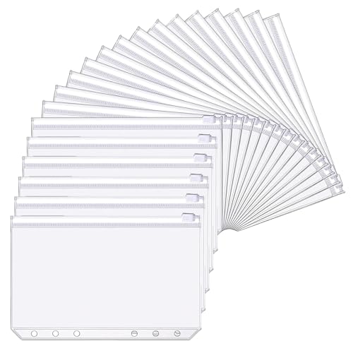 A5 Binder Taschen,20 PCS PVC 6 Löcher Binder Dokumententasche A5 Reißverschluss Ordner Wasserdicht Kunststoff Bindertaschen für Notebook-Planer Einlegeseiten Loseblattbeutel Foto A5 Binder Taschen,20 PCS PVC 6 Löcher Binder Dokumententasche A5 Reißverschluss Ordner Wasserdicht Kunststoff Bindertaschen für Notebook-Planer Einlegeseiten Loseblattbeutel Foto von Funngy