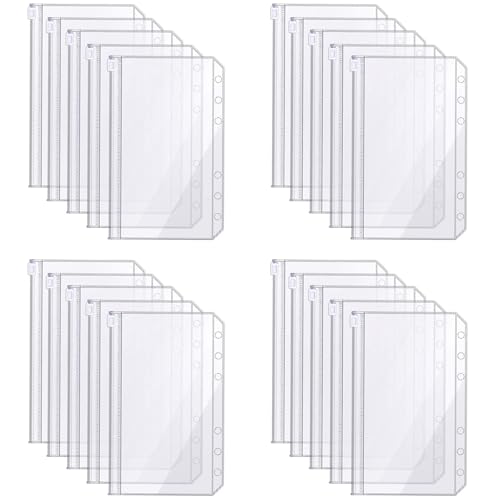 A6 Binder Taschen,20 PCS PVC 6 Löcher Binder Dokumententasche A6 Reißverschluss Ordner Wasserdicht Kunststoff Bindertaschen für Notebook-Planer Einlegeseiten Loseblattbeutel Foto A6 Binder Taschen,20 PCS PVC 6 Löcher Binder Dokumententasche A6 Reißverschluss Ordner Wasserdicht Kunststoff Bindertaschen für Notebook-Planer Einlegeseiten Loseblattbeutel Foto von Funngy